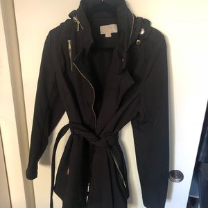Michael Kors Black Waterproof Trench Coat